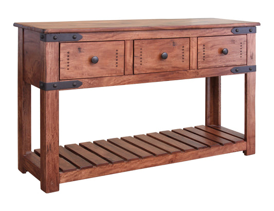 3 Drawer Sofa Table - Cinnamon Brown