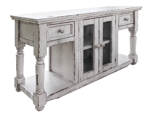 2 Drawer 2 Doors Sofa Table - Antique White