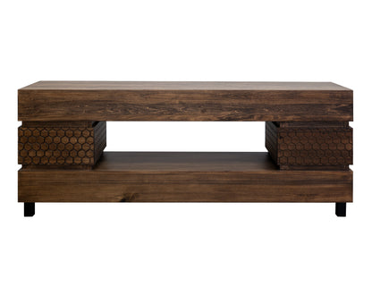 2 Drawers TV Stand - Barrel Brown