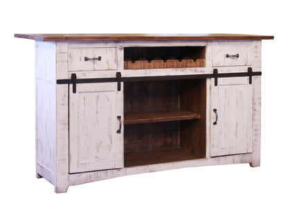 2 Drawer 2 Door Bar - Antiqued White