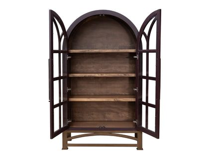 2 Glass Door Cabinet - Merlot Red