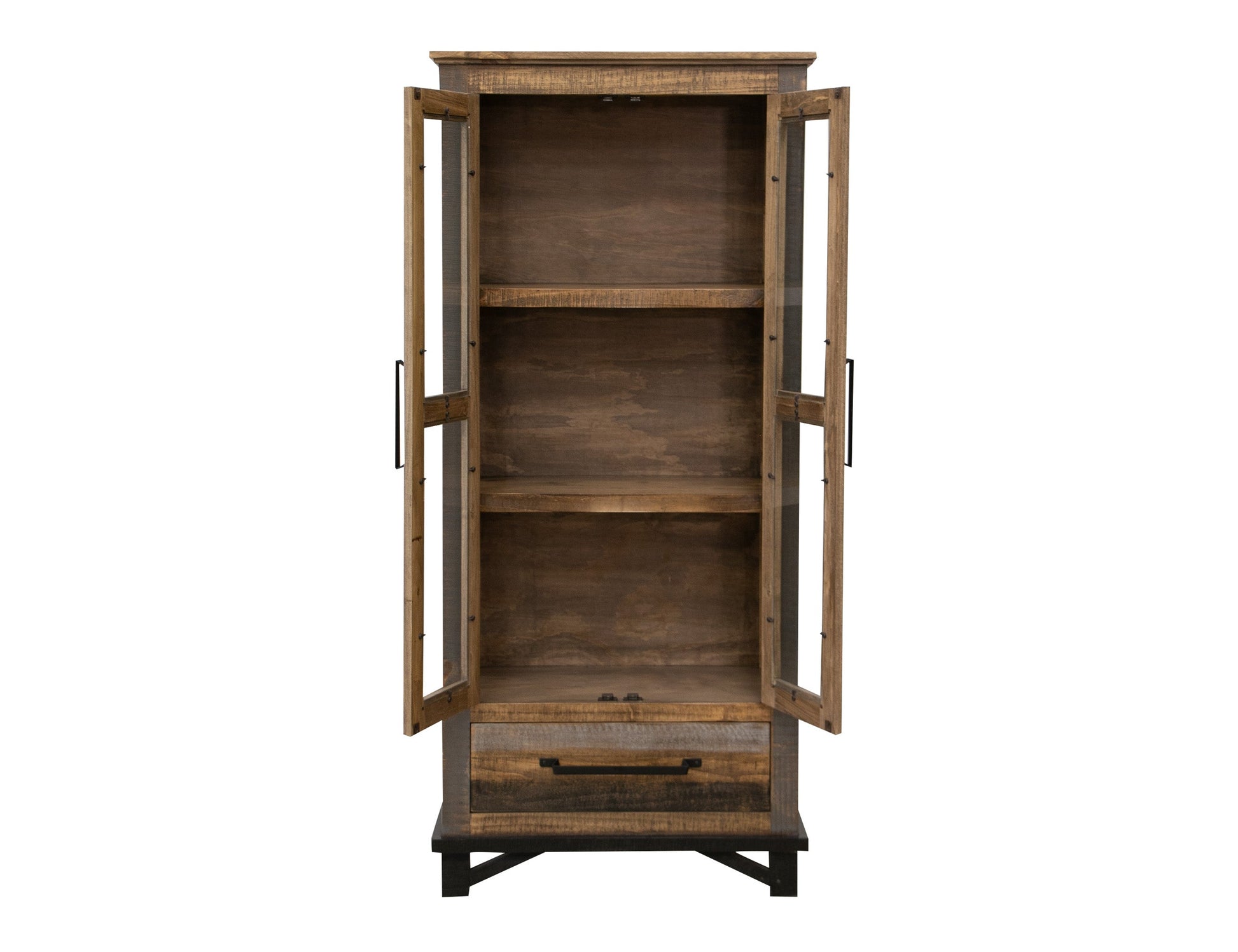 1 Drawer, 2 Doors Cabinet - Two tone Gray & Brown