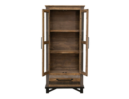 1 Drawer, 2 Doors Cabinet - Two tone Gray & Brown