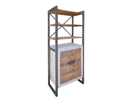 2 Drawer 3 Shelves Bookcase - Honey Brown & Light Gray
