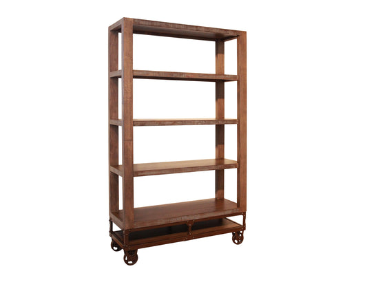 4 Shelves 70" Bookcase - Brown & Golden Undertones