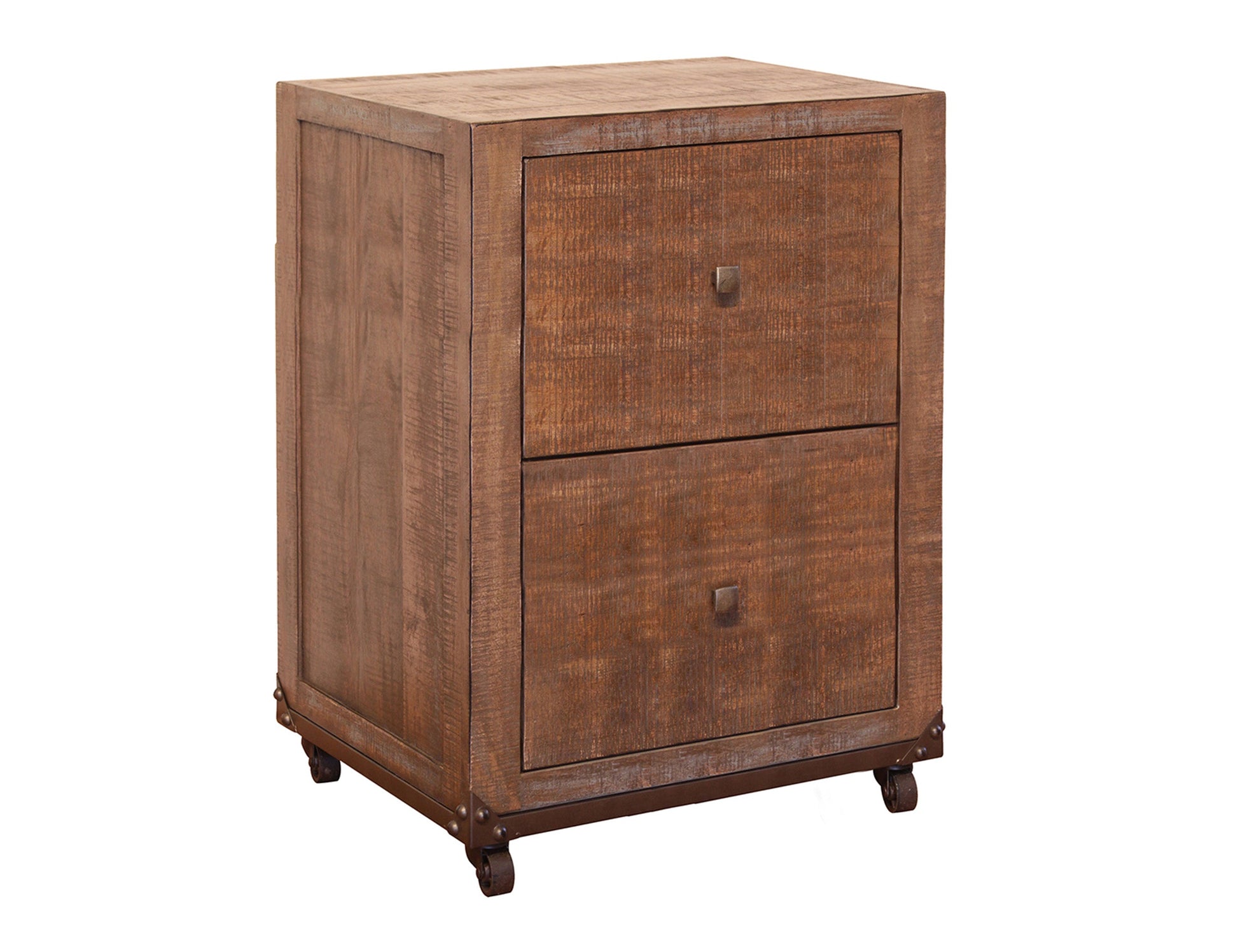 2 Drawer File Cabinet - Brown & Golden Undertones