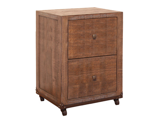 2 Drawer File Cabinet - Brown & Golden Undertones