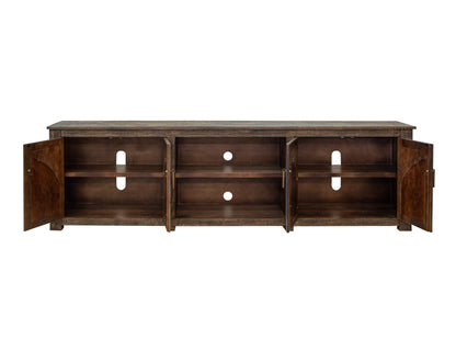 4 Copper-Paneled TV Stand - Charred Brown