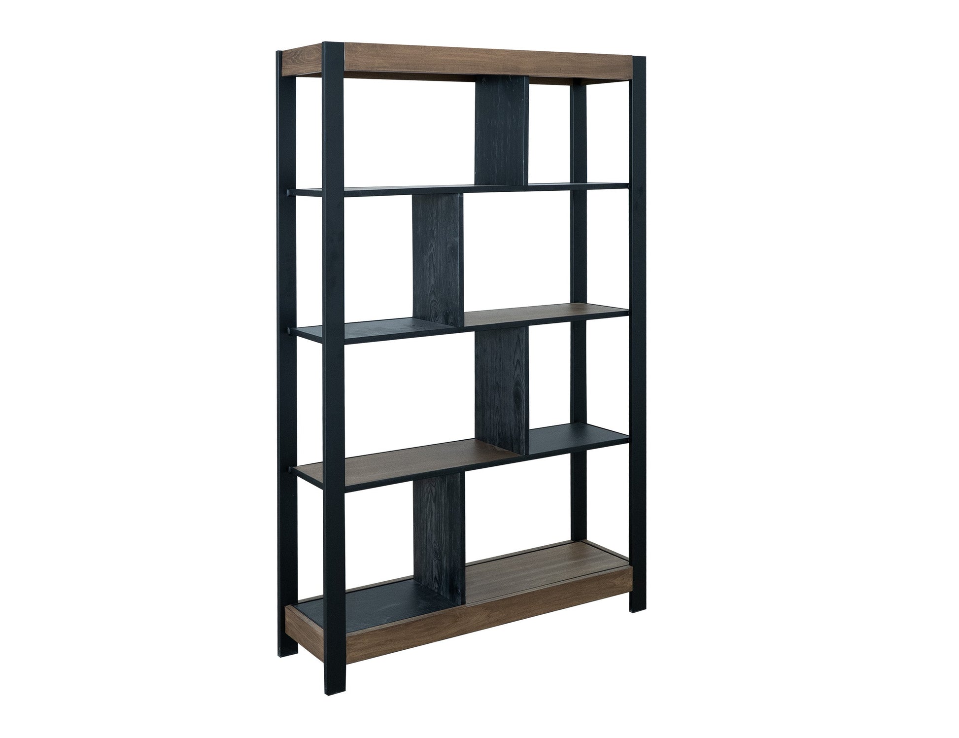 8 Shelves, Bookcase - Satin Black and Brown
