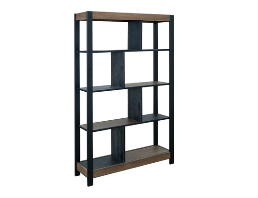 8 Shelves, Bookcase - Satin Black and Brown