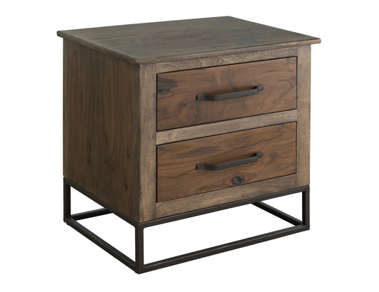 2 Drawer, Nightstand - Quartersawn Oak & Marooned Brown