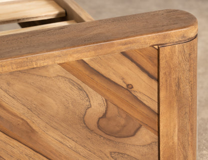 6/6 Platform Eastern King - Almond And Barrel Brown