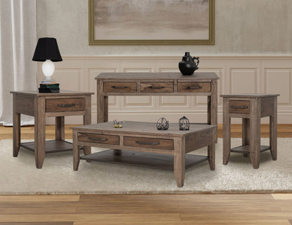 1 Drawer, 1 Shelf, Chairside Table - Quartersawn Oak & Marooned Brown