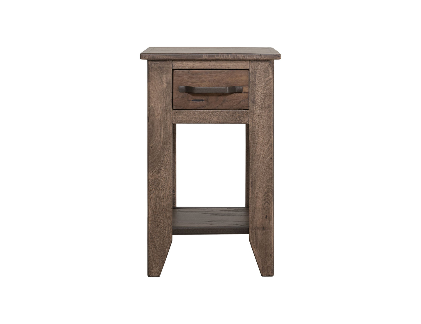 1 Drawer, 1 Shelf, Chairside Table - Quartersawn Oak & Marooned Brown
