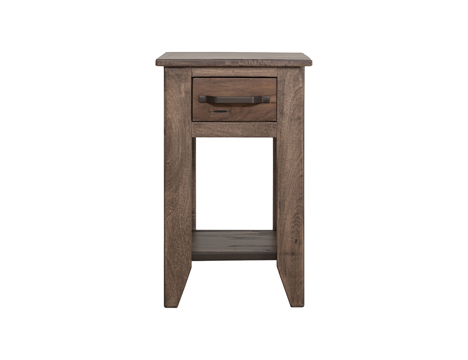 1 Drawer, 1 Shelf, Chairside Table - Quartersawn Oak & Marooned Brown