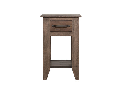1 Drawer, 1 Shelf, Chairside Table - Quartersawn Oak & Marooned Brown