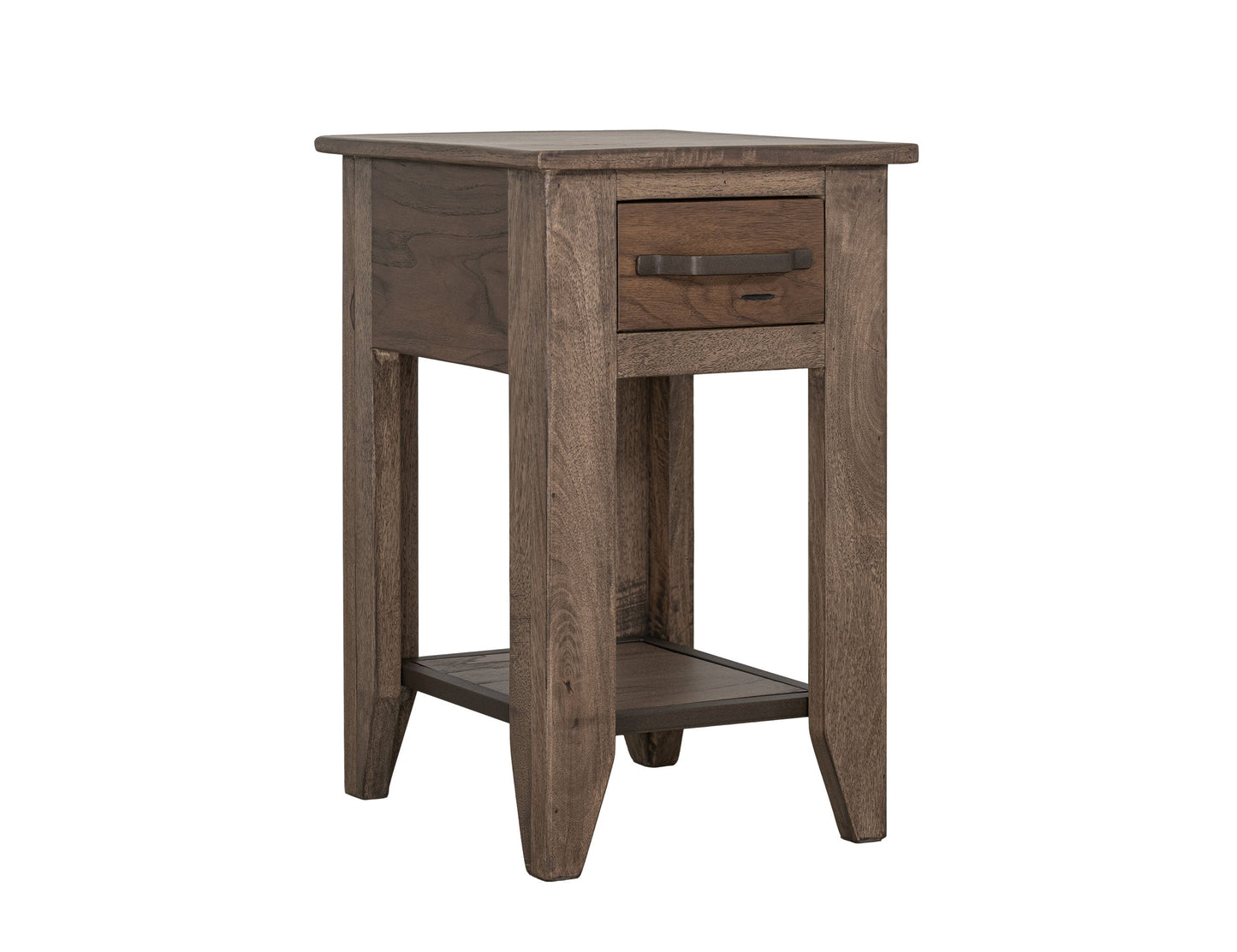 1 Drawer, 1 Shelf, Chairside Table - Quartersawn Oak & Marooned Brown