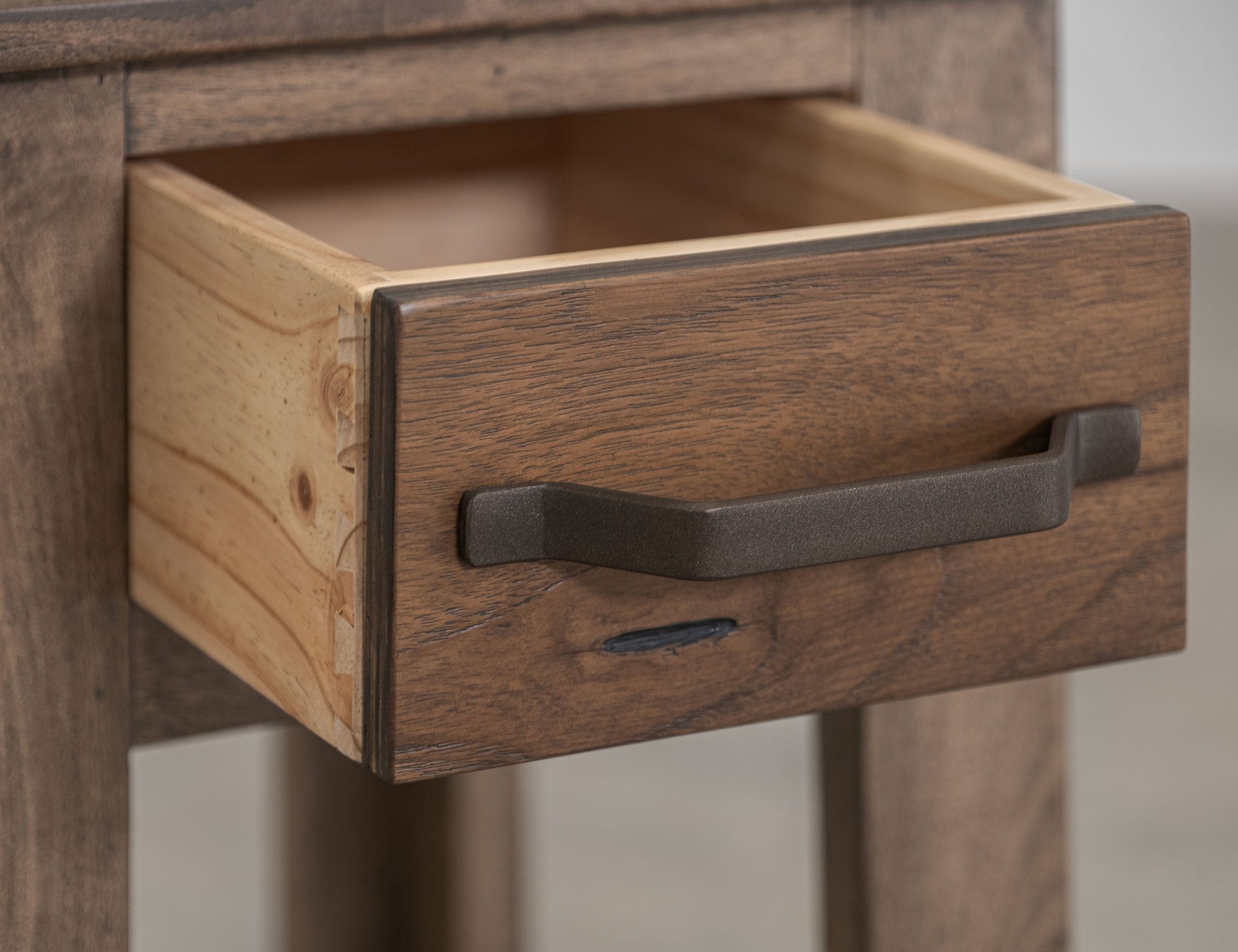 1 Drawer, 1 Shelf, Chairside Table - Quartersawn Oak & Marooned Brown