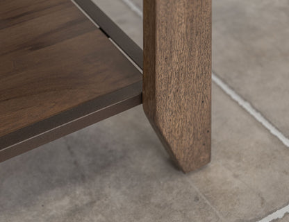 1 Drawer, 1 Shelf, End Table - Quartersawn Oak & Marooned Brown