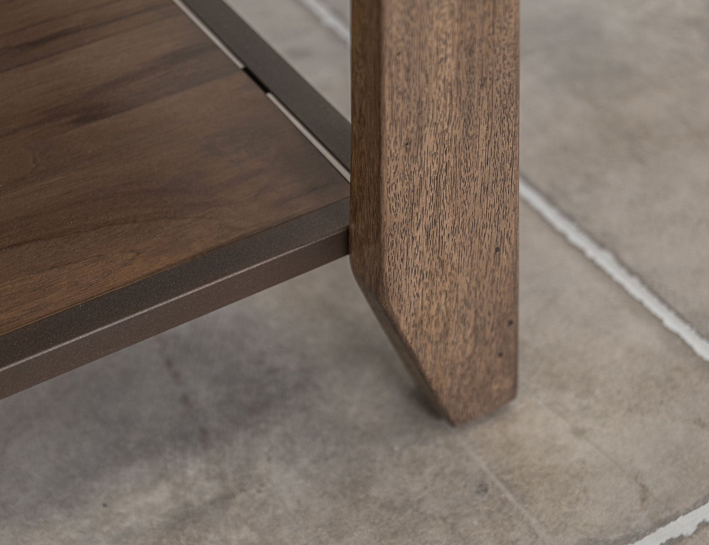 1 Drawer, 1 Shelf, Chairside Table - Quartersawn Oak & Marooned Brown