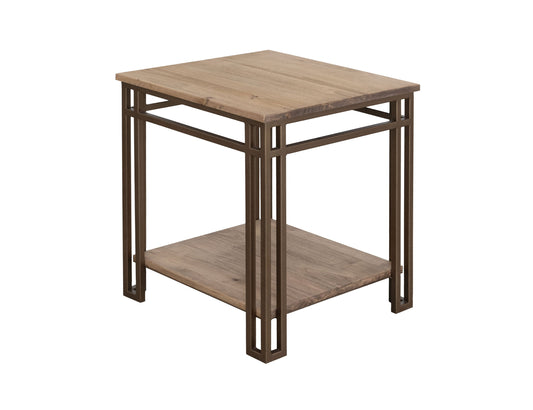 Iron base, End Table - Camel