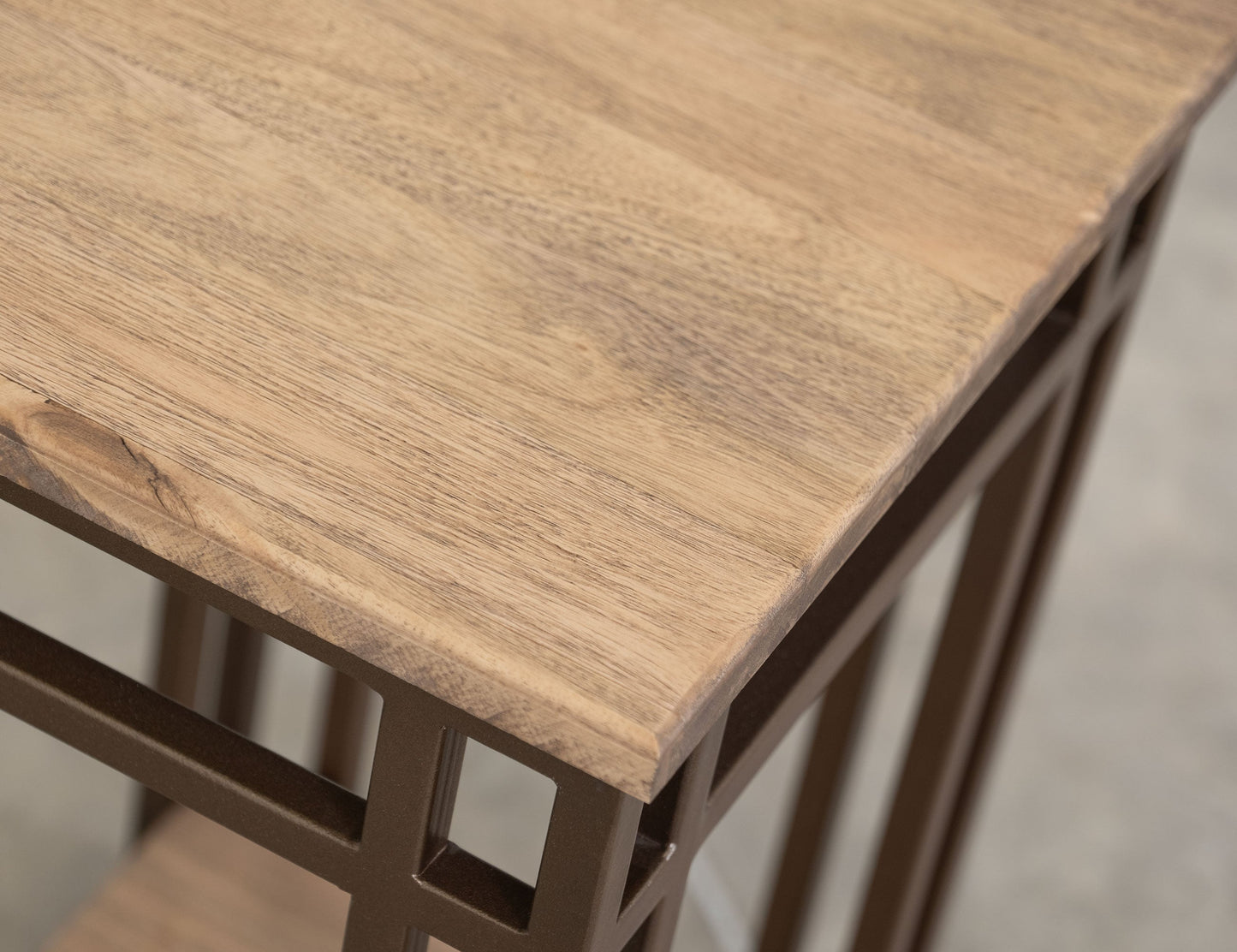 Iron base, Chairside Table - Camel