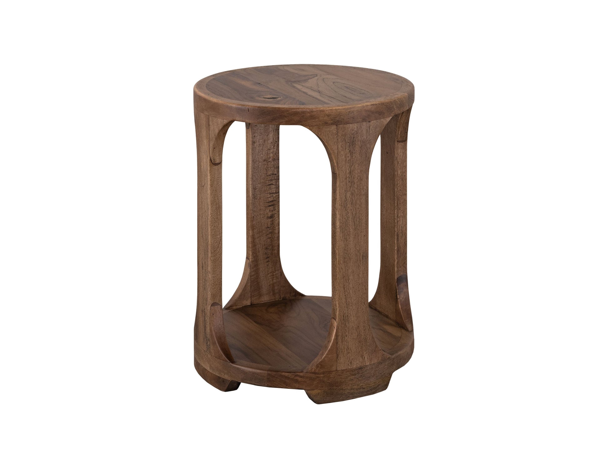 1 Shelf, Chairside Table - Almond And Barrel Brown