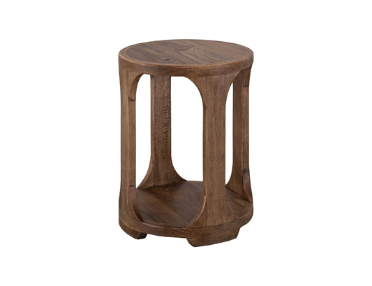 1 Shelf, Chairside Table - Almond And Barrel Brown