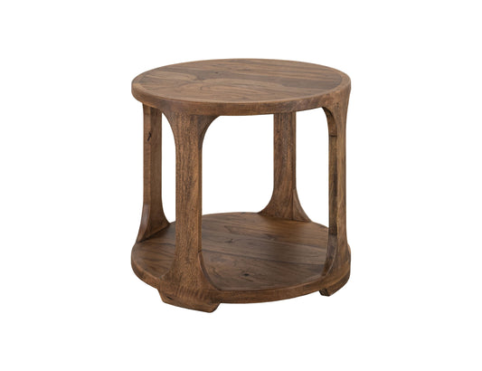 1 Shelf, End Table - Almond And Barrel Brown