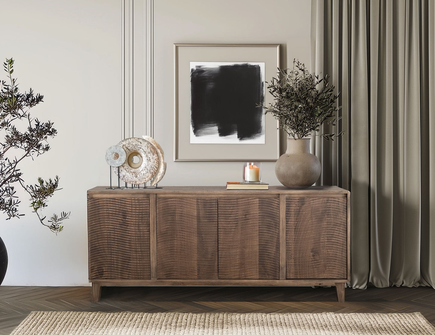 4 Door, Console - Natural Brown
