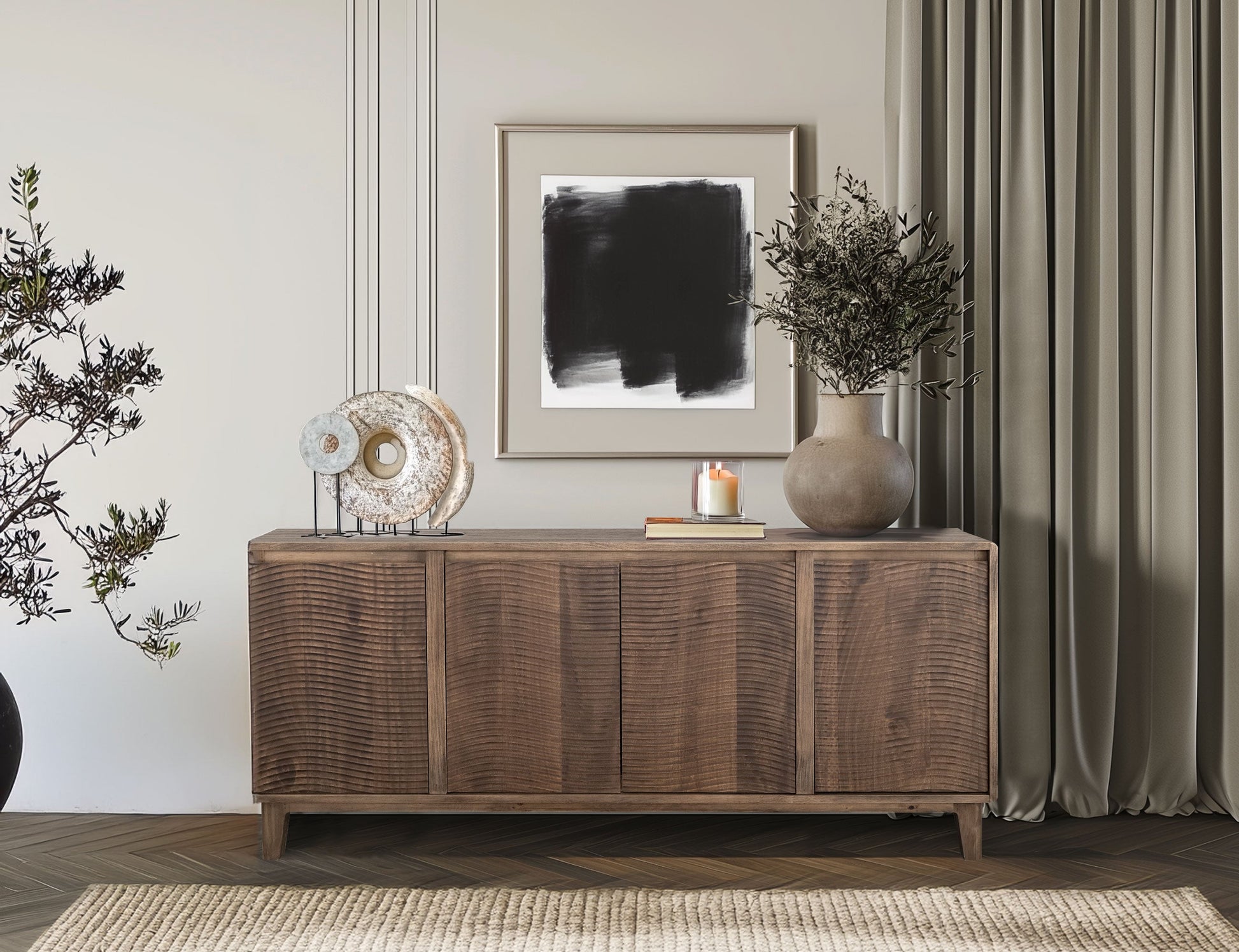 4 Door, Console - Natural Brown