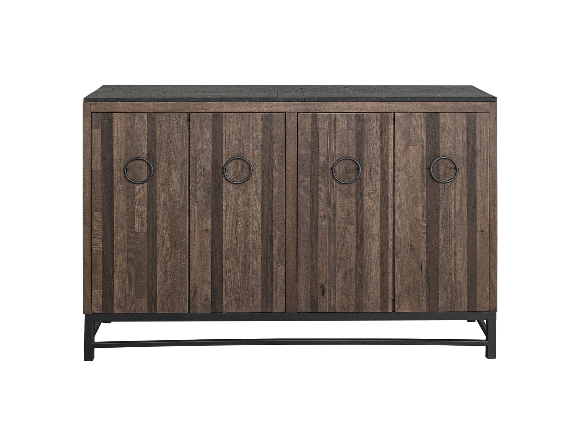 4 Door Console - Walnut Brown