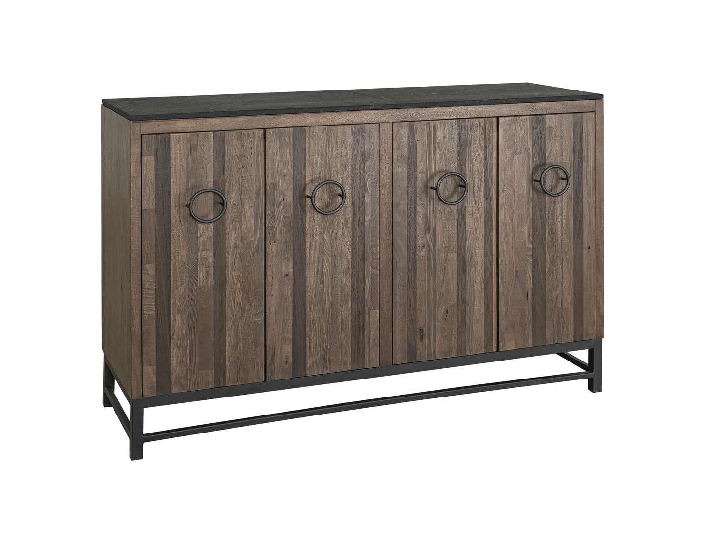 4 Door Console - Walnut Brown