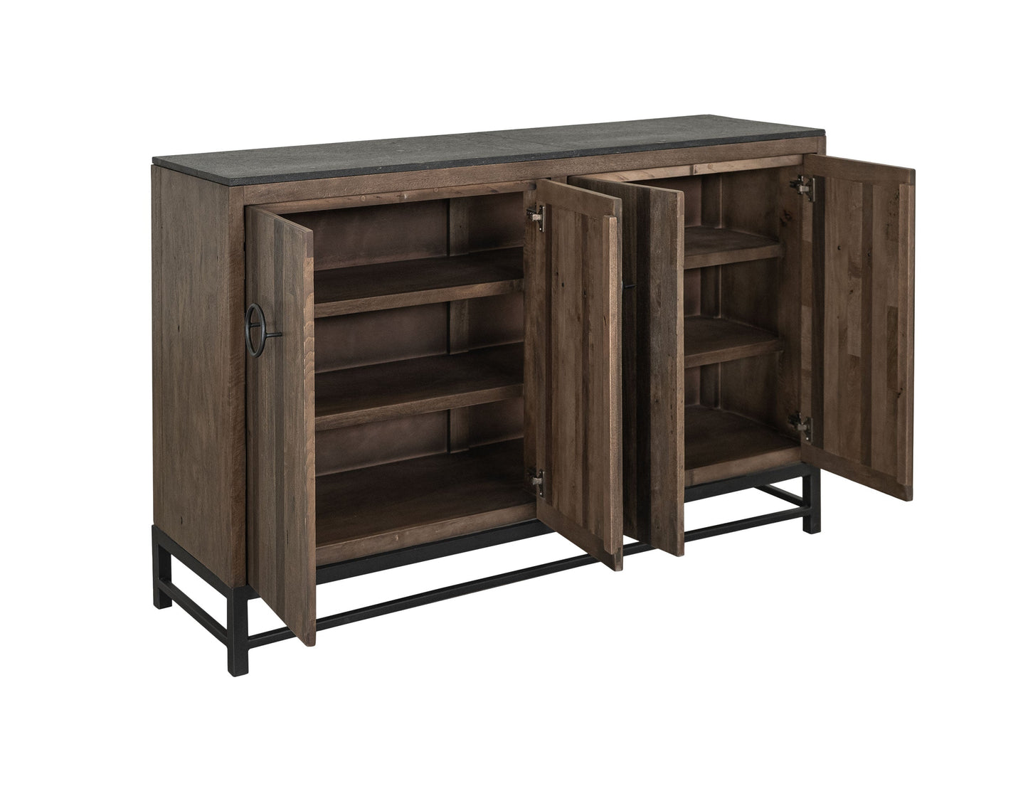 4 Door Console - Walnut Brown