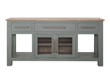 3 Drawer & 2 Door, Console - Coastal Plain Green
