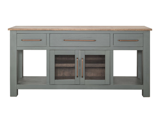 3 Drawer & 2 Door, Console - Coastal Plain Green