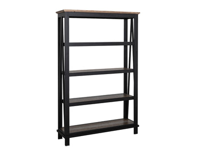 4 Shelves, Bookcase - Two Tone Gray & Brown