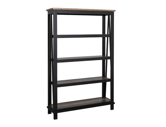 4 Shelves, Bookcase - Two Tone Gray & Brown