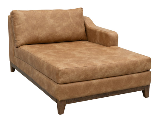 Wooden Frame & Base, Sectional Right-Arm Chaise - Camel