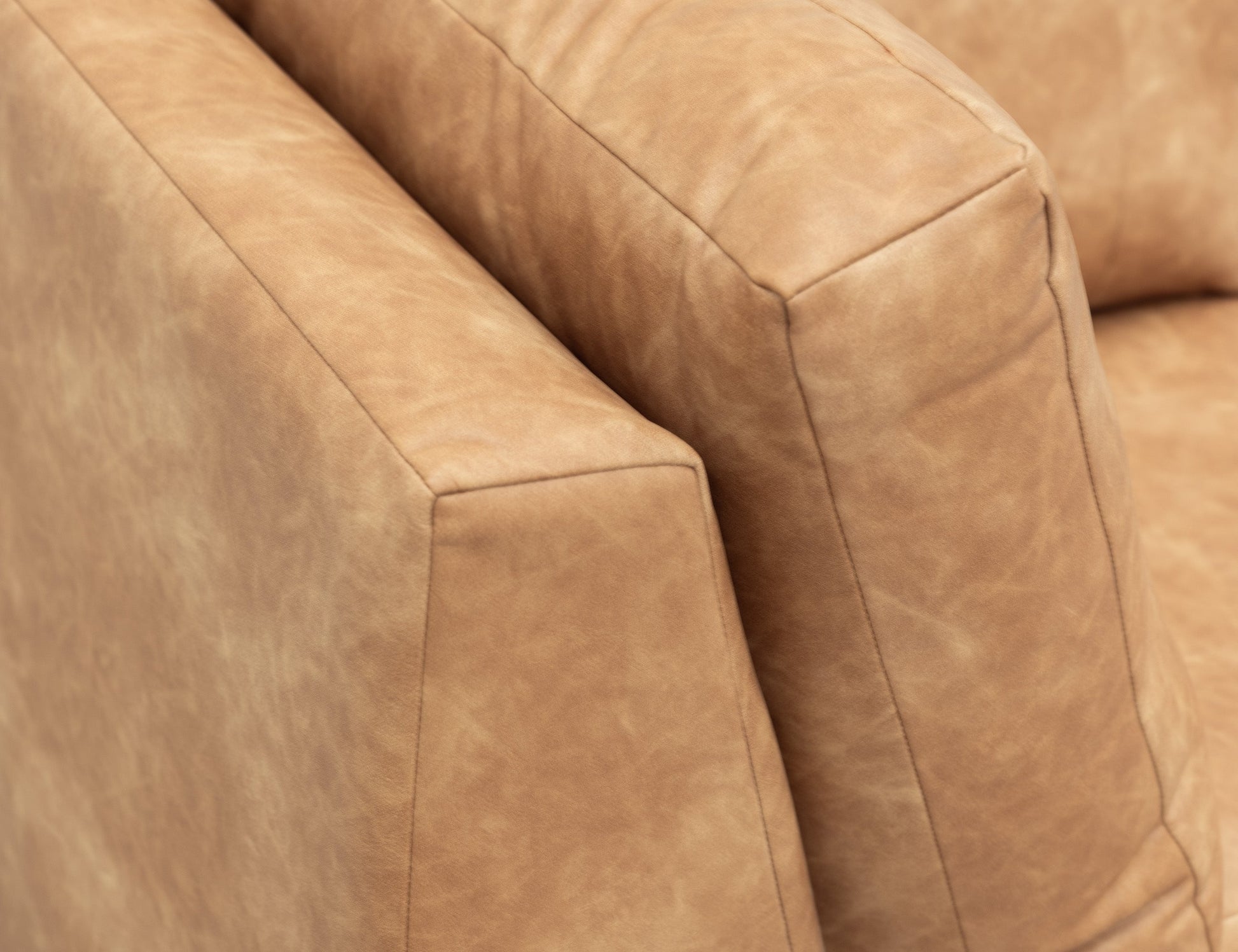 Wooden Frame & Base, Sectional Right-Arm Chaise - Camel