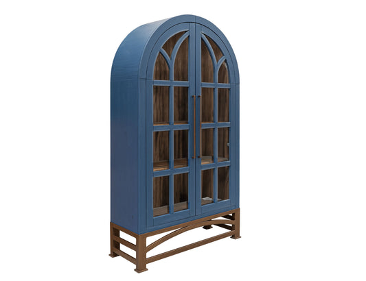 2 Glass Door Cabinet - Indigo Blue