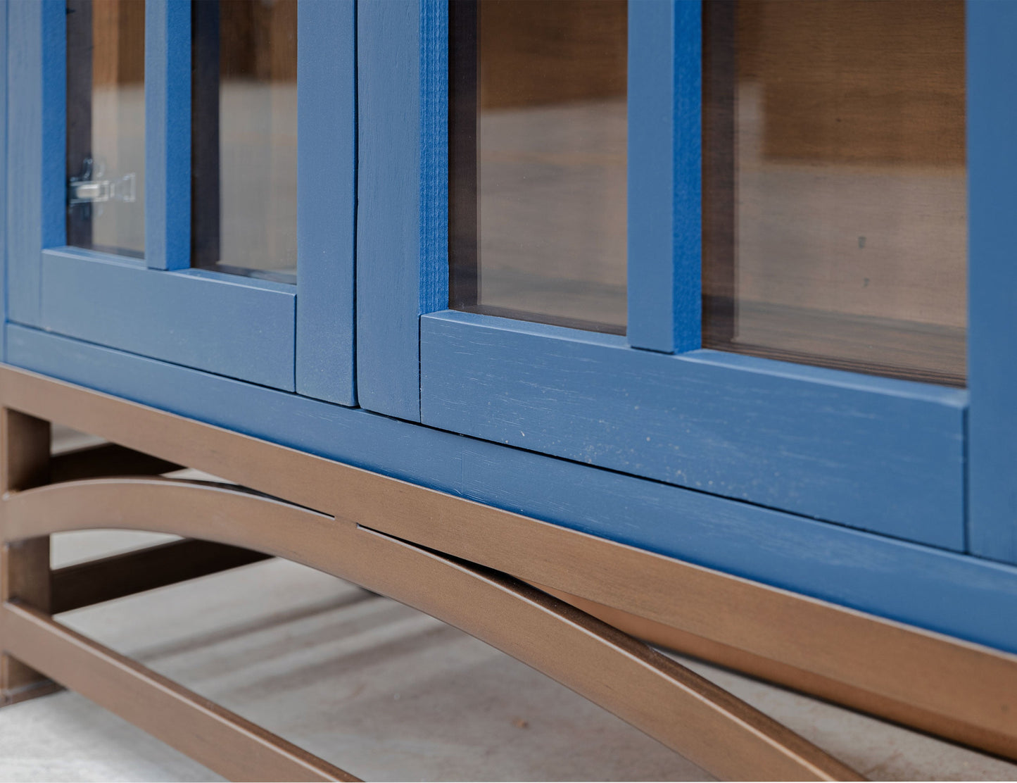 2 Glass Door Cabinet - Indigo Blue