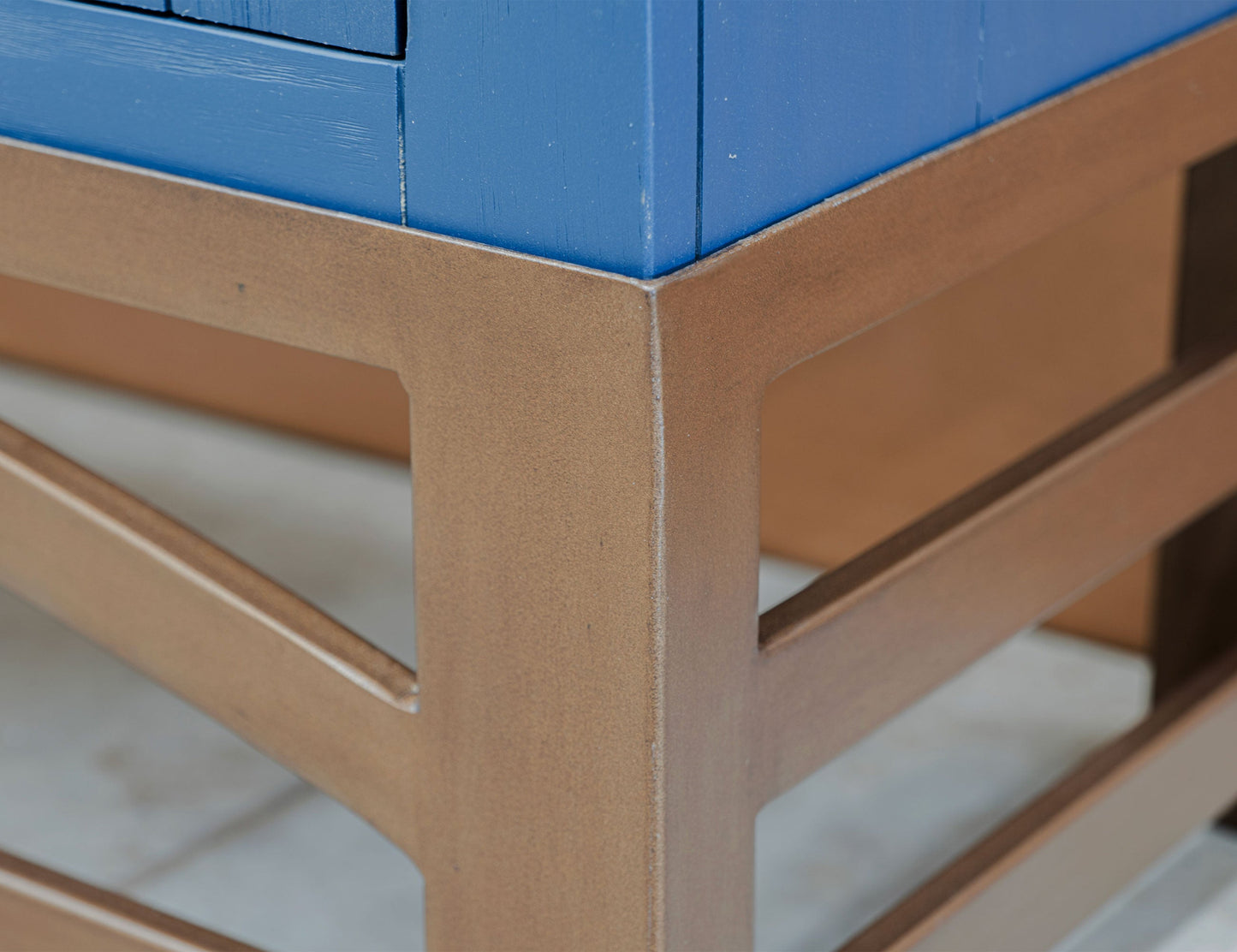 2 Glass Door Cabinet - Indigo Blue