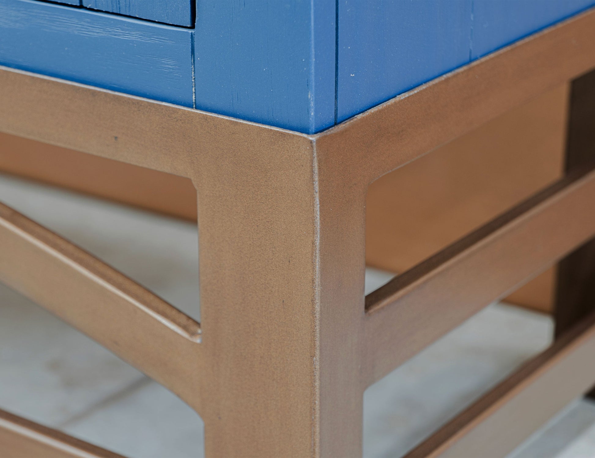 2 Glass Door Cabinet - Indigo Blue