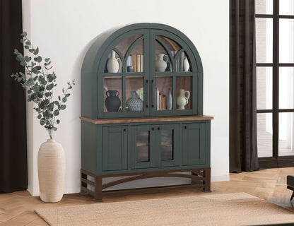 6 Door, Hutch - Moss Green