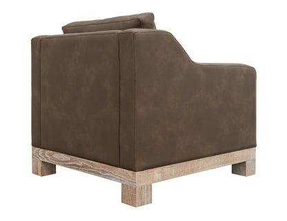 Wooden Frame & Base, Armchair - Dark Chocolate