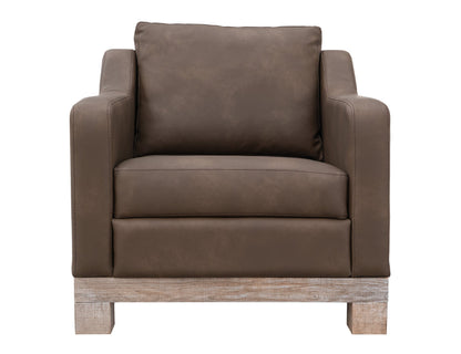 Wooden Frame & Base, Armchair - Dark Chocolate