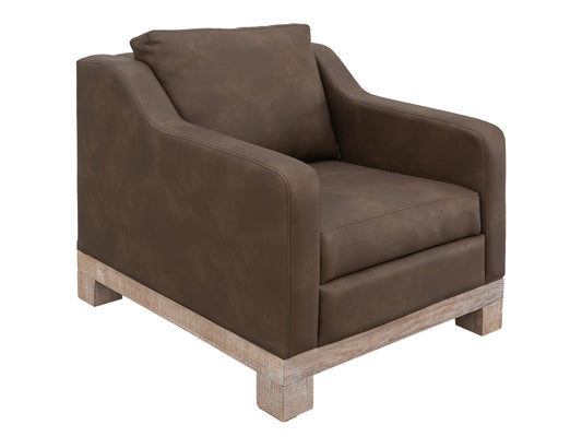 Wooden Frame & Base, Armchair - Dark Chocolate