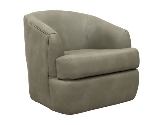 Wooden Frame & Metal Base, 360 Degree Swivel Accent Chair - Moss Green