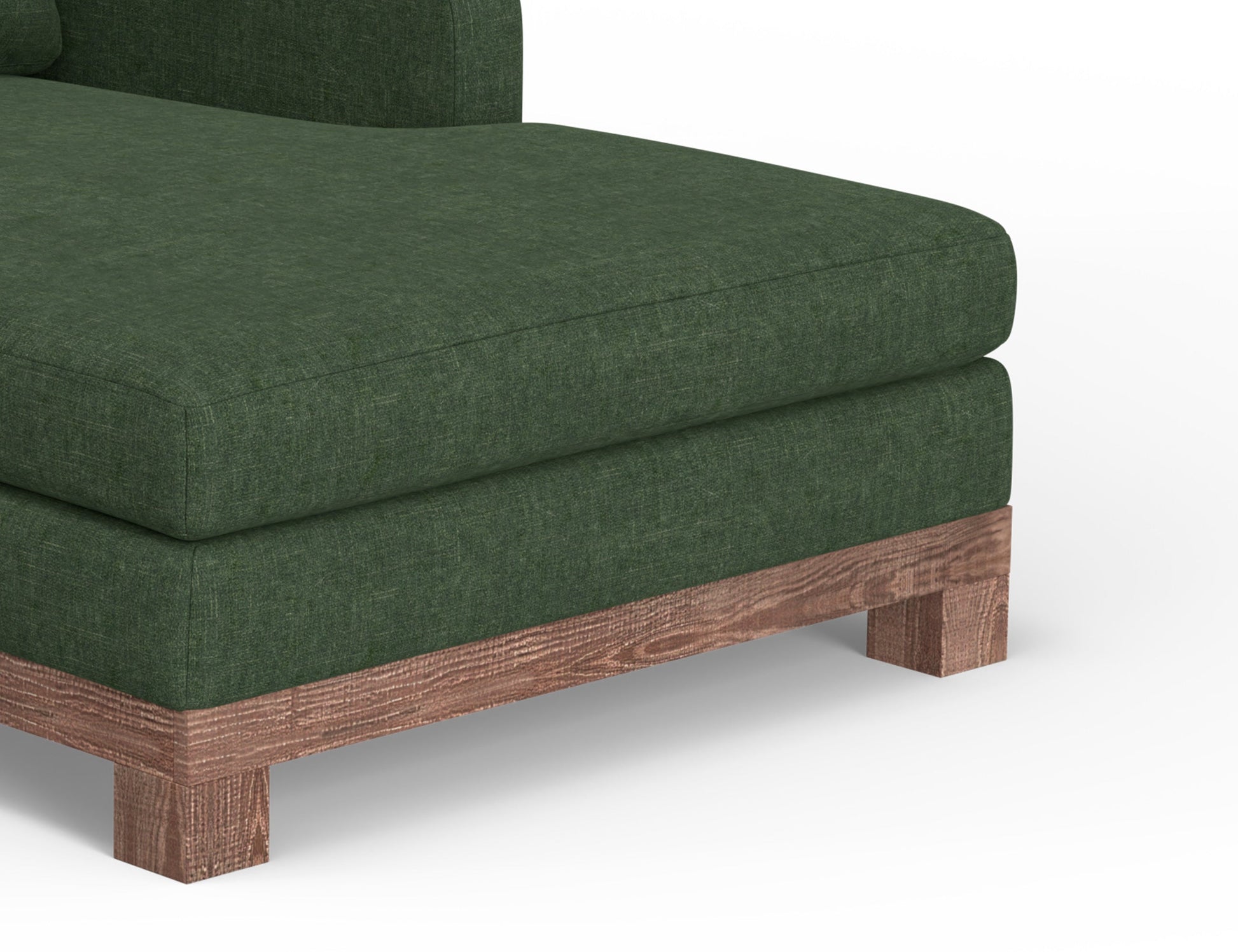 Wooden Frame & Base, Sectional - Olive Green